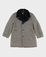 Vintage 70s Sir Jac Faux Fur Lined Wool Coat - L