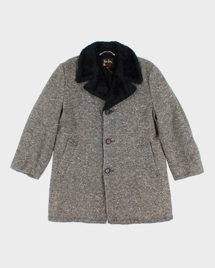 Vintage 70s Sir Jac Faux Fur Lined Wool Coat - L