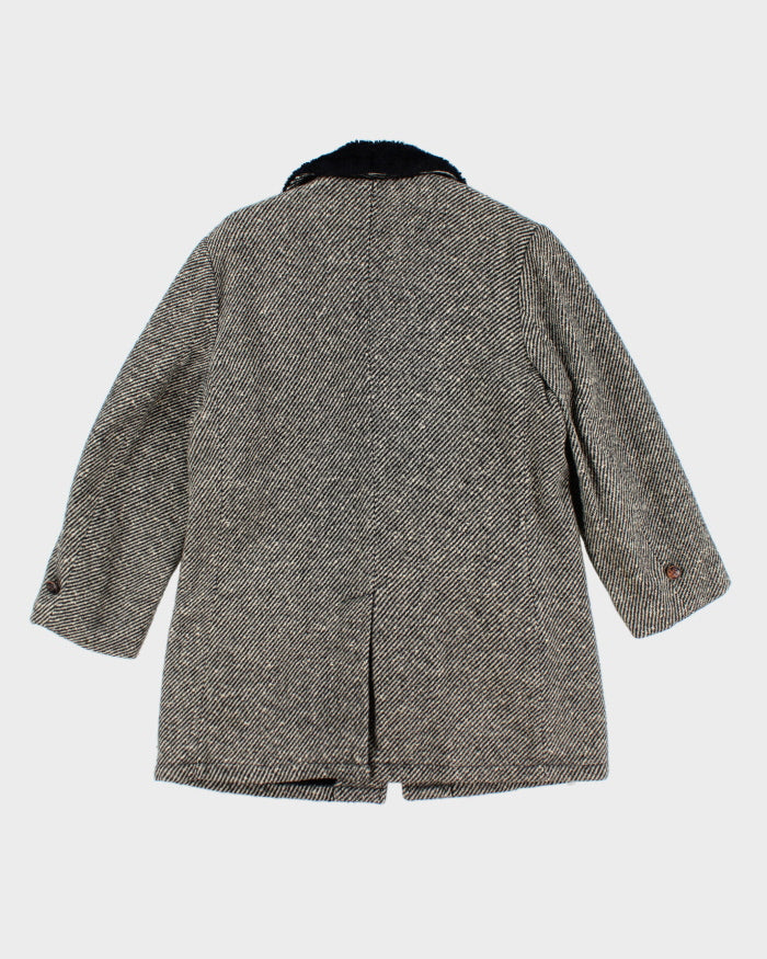 Vintage 70s Sir Jac Faux Fur Lined Wool Coat - L