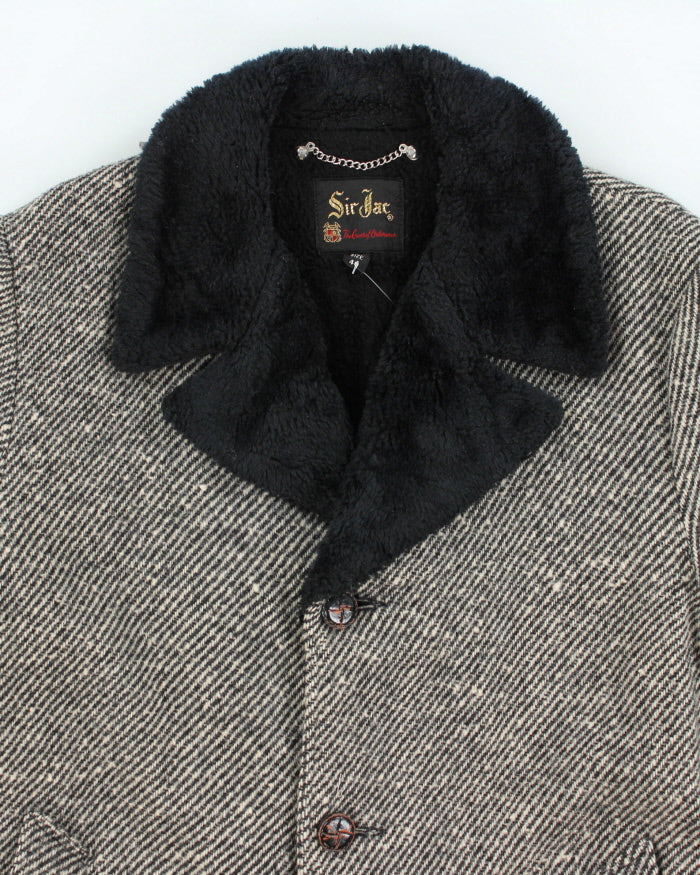 Vintage 70s Sir Jac Faux Fur Lined Wool Coat - L