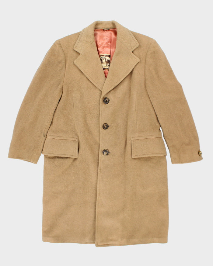 Vintage Beige Camelhair Wool Coat - L