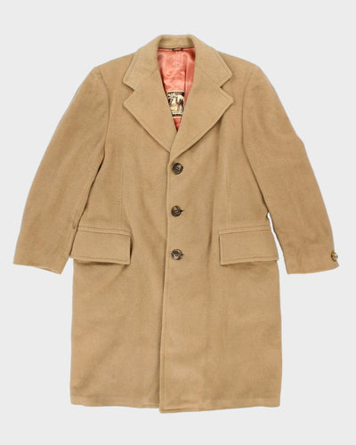 Vintage Beige Camelhair Wool Coat - L