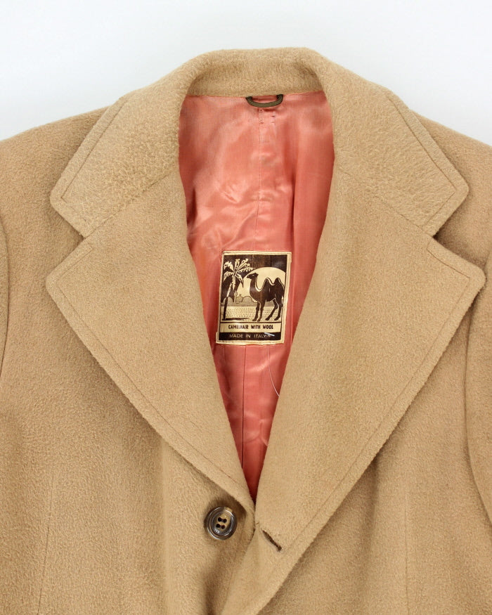 Vintage Beige Camelhair Wool Coat - L