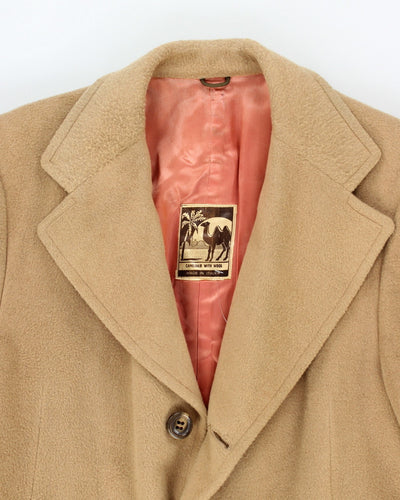 Vintage Beige Camelhair Wool Coat - L