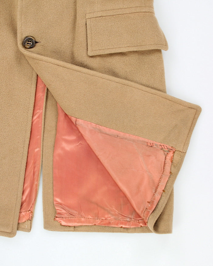 Vintage Beige Camelhair Wool Coat - L
