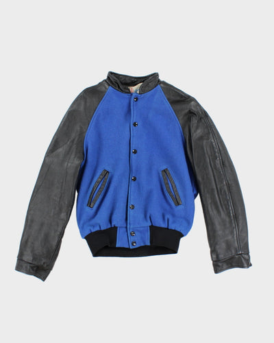 Vintage 80's Heavyweight Leather Varsity Jacket - S