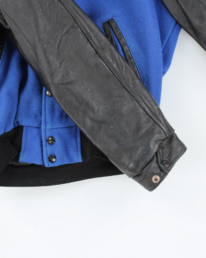Vintage 80's Heavyweight Leather Varsity Jacket - S