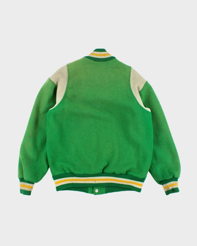 Vintage 70's Embroidered Patched Heavyweight Varsity Jacket - L