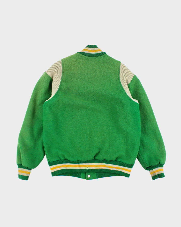 Vintage 70's Embroidered Patched Heavyweight Varsity Jacket - L