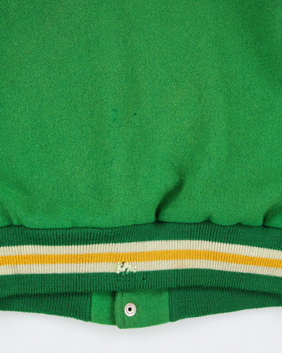Vintage 70's Embroidered Patched Heavyweight Varsity Jacket - L