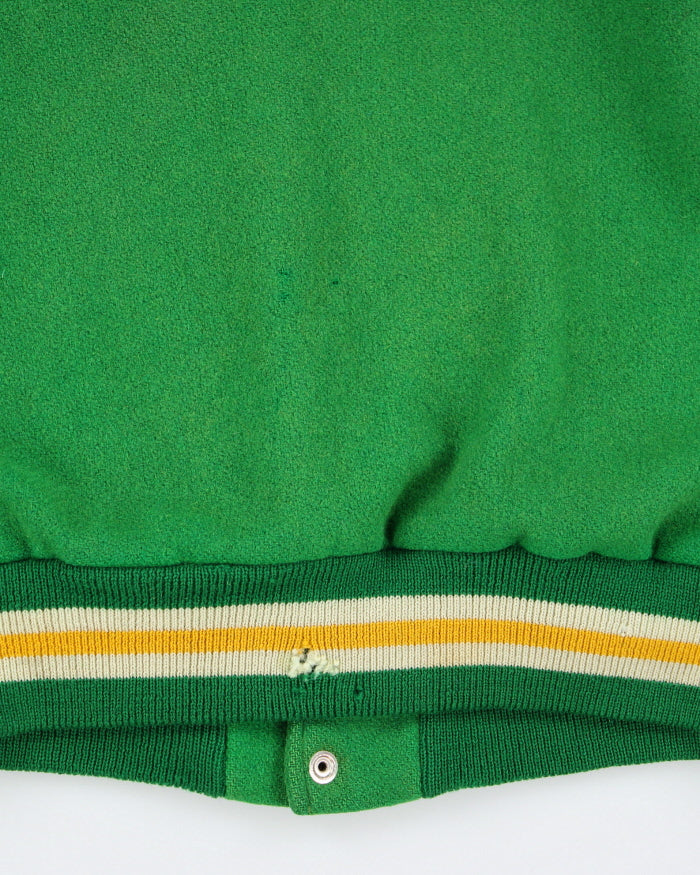 Vintage 70's Embroidered Patched Heavyweight Varsity Jacket - L