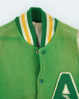 Vintage 70's Embroidered Patched Heavyweight Varsity Jacket - L