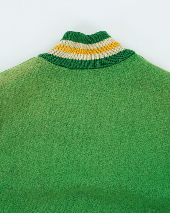 Vintage 70's Embroidered Patched Heavyweight Varsity Jacket - L