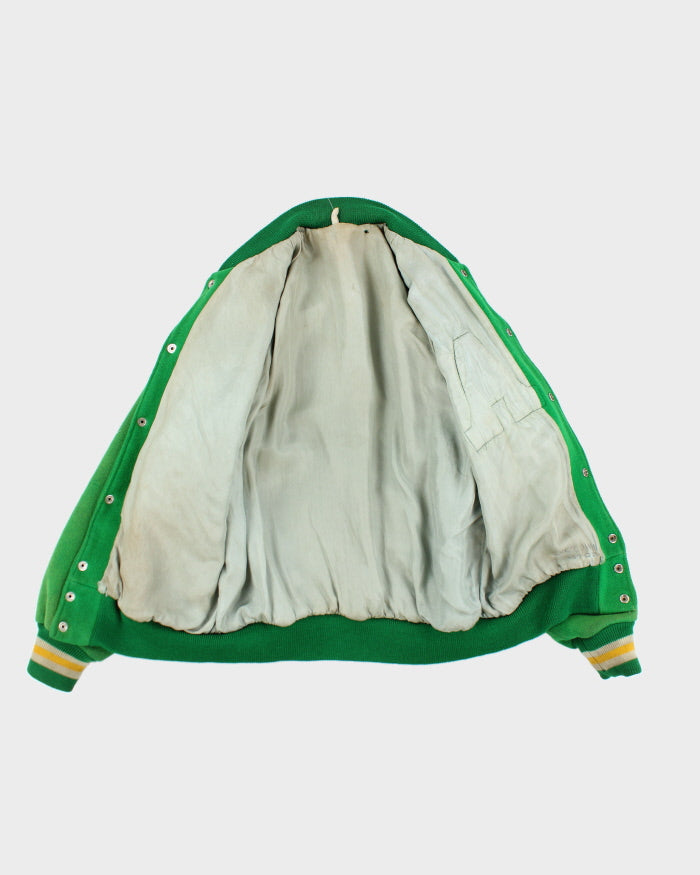Vintage 70's Embroidered Patched Heavyweight Varsity Jacket - L