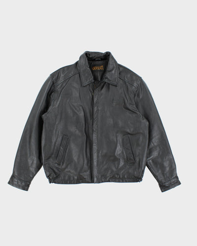 Vintage 90's Men's Heavyweight Zip Up Leather Jacket - M