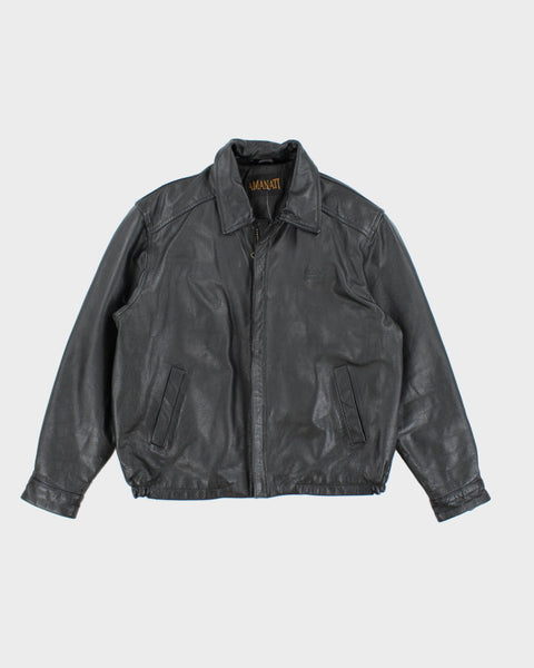 90s nautica 生々し high neck leather jacket
