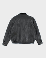Vintage 90's Men's Heavyweight Zip Up Leather Jacket - M