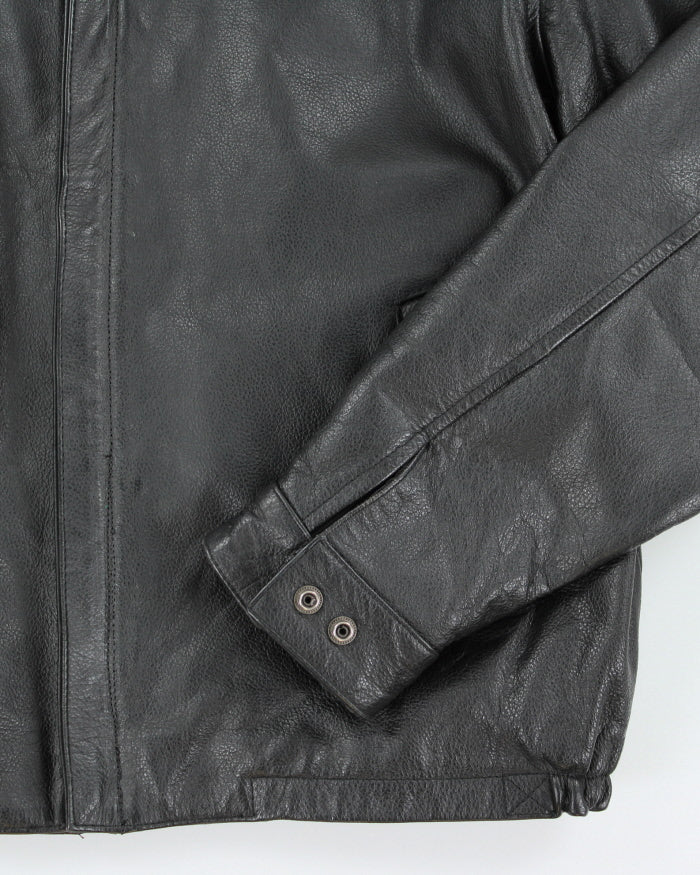 Vintage 90's Men's Heavyweight Zip Up Leather Jacket - M