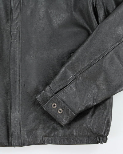 Vintage 90's Men's Heavyweight Zip Up Leather Jacket - M