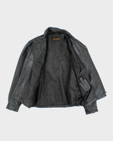 Vintage 90's Men's Heavyweight Zip Up Leather Jacket - M