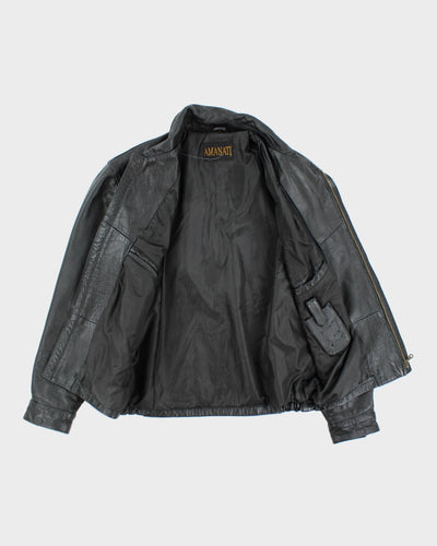 Vintage 90's Men's Heavyweight Zip Up Leather Jacket - M