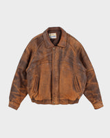 Vintage 90's LA Leather Heavyweight Flight Jacket - XL