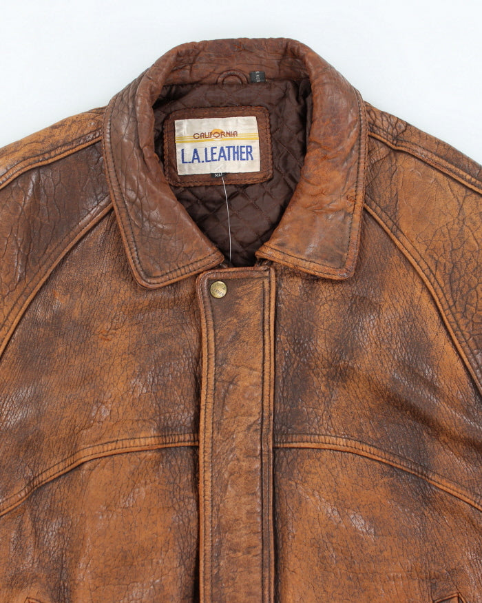 Vintage 90's LA Leather Heavyweight Flight Jacket - XL