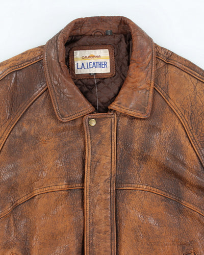 Vintage 90's LA Leather Heavyweight Flight Jacket - XL