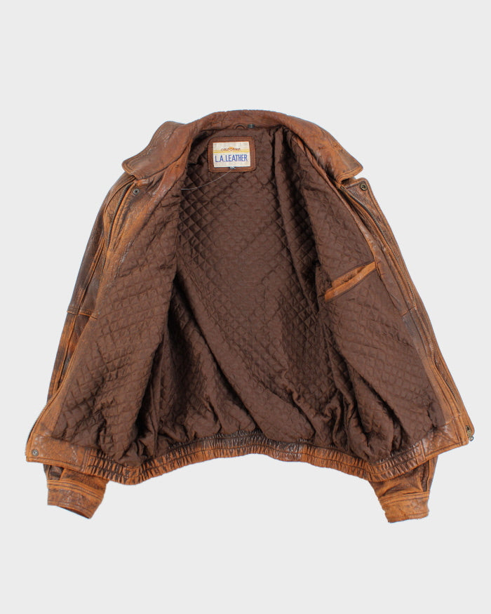 Vintage 90's LA Leather Heavyweight Flight Jacket - XL