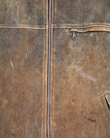 Vintage 90's Leather Heavyweight Zip Up Jacket - XL