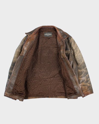 Vintage 90's Leather Heavyweight Zip Up Jacket - XL