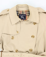 Vintage 90's Burberry Long Double Breasted Overcoat - L