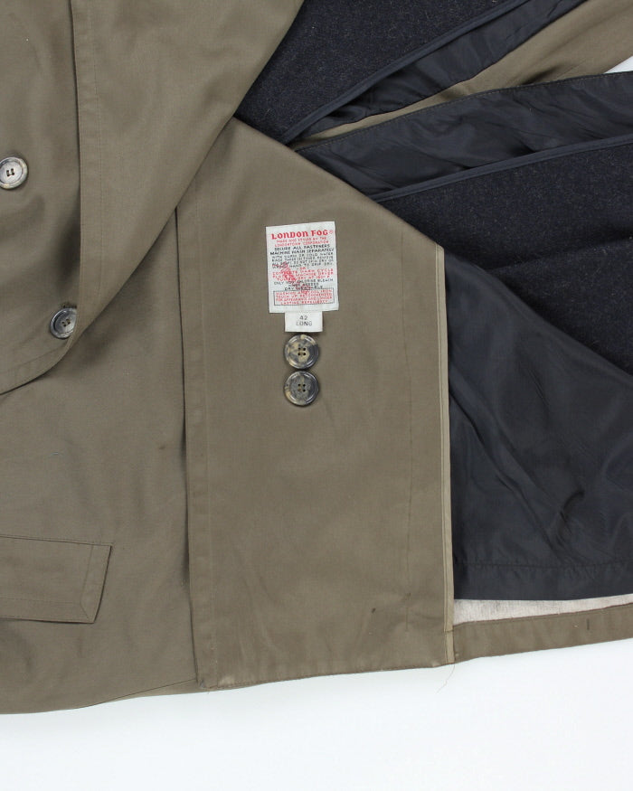 Vintage 90's London Fog Heavyweight Lined Overcoat - XL