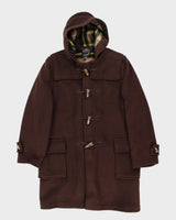 Vintage 80's Gloverall Heavyweight Wool Hooded Duffle Coat - XXL