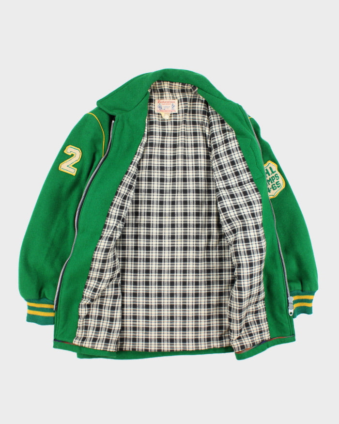 Vintage 60's Richardson Lucky Green Collegiate Zip Up Coat - L