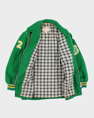 Vintage 60's Richardson Lucky Green Collegiate Zip Up Coat - L
