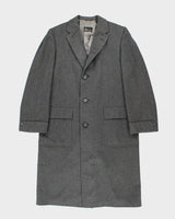 Vintage 80's Savile Row Cashmere &amp; Wool Blend Heavyweight Overcoat - L