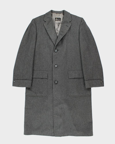 Vintage 80's Savile Row Cashmere & Wool Blend Heavyweight Overcoat - L