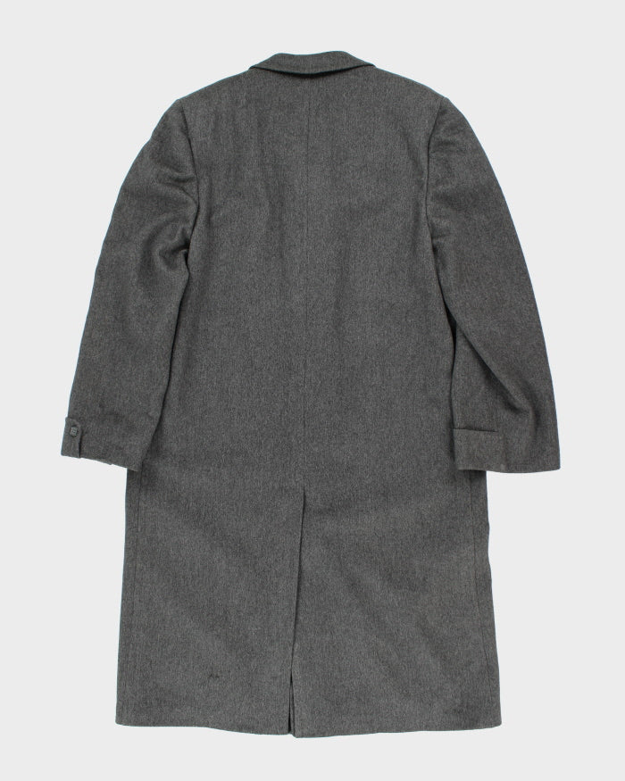 Vintage 80's Savile Row Cashmere &amp; Wool Blend Heavyweight Overcoat - L
