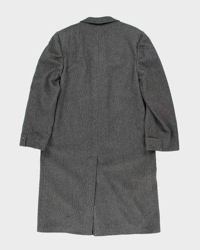 Vintage 80's Savile Row Cashmere & Wool Blend Heavyweight Overcoat - L