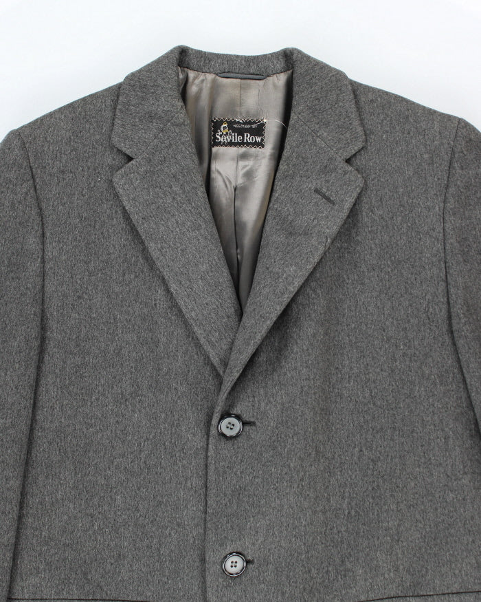 Vintage 80's Savile Row Cashmere & Wool Blend Heavyweight Overcoat - L