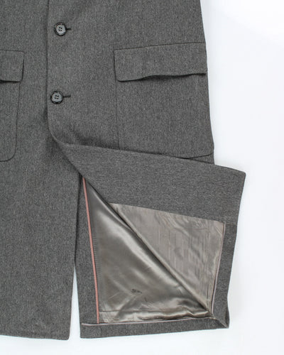 Vintage 80's Savile Row Cashmere & Wool Blend Heavyweight Overcoat - L