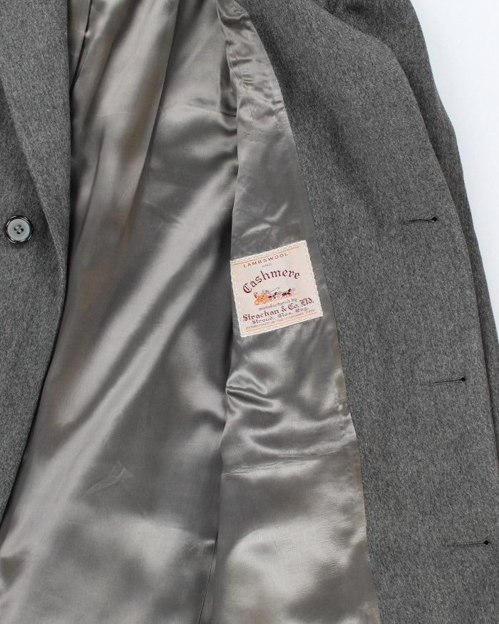 Vintage 80's Savile Row Cashmere & Wool Blend Heavyweight Overcoat - L