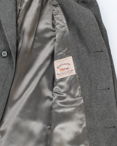 Vintage 80's Savile Row Cashmere & Wool Blend Heavyweight Overcoat - L