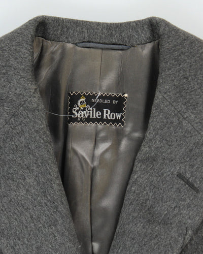 Vintage 80's Savile Row Cashmere & Wool Blend Heavyweight Overcoat - L