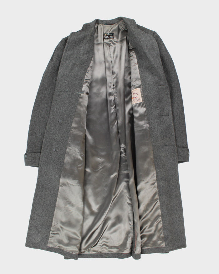 Vintage 80's Savile Row Cashmere &amp; Wool Blend Heavyweight Overcoat - L