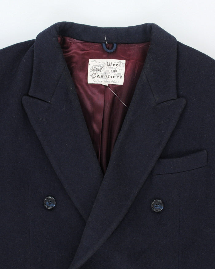 Vintage 80's Cashmere &amp; Wool Blend Heavyweight Overcoat - XL