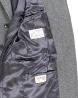 Vintage 80's Grey Cashmere &amp; Wool Blend Heavyweight Overcoat - L
