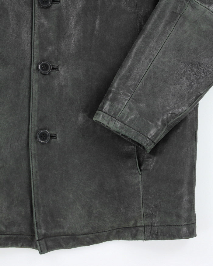 Vintage 90's Pelle Heavyweight Lined Leather Jacket - M