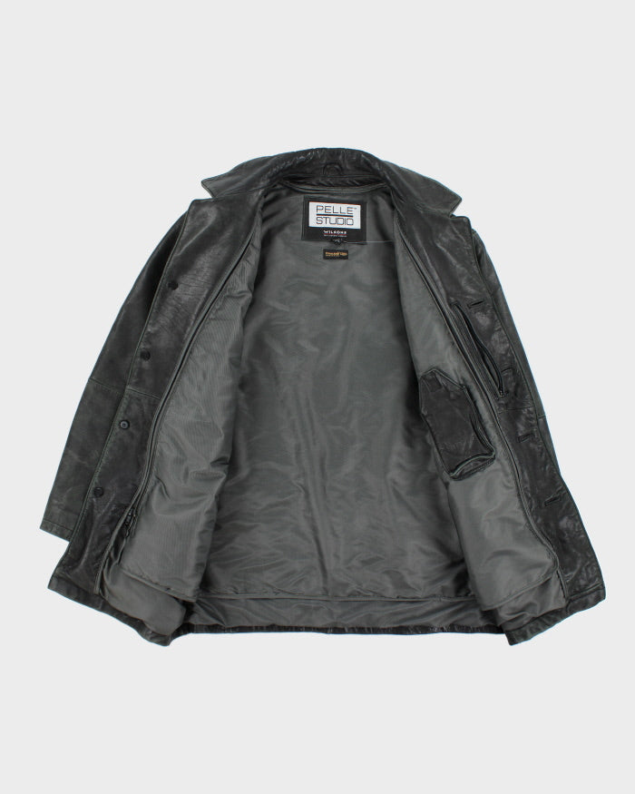 Vintage 90's Pelle Heavyweight Lined Leather Jacket - M